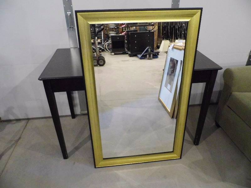 Gold & Black Rectangular Mirror