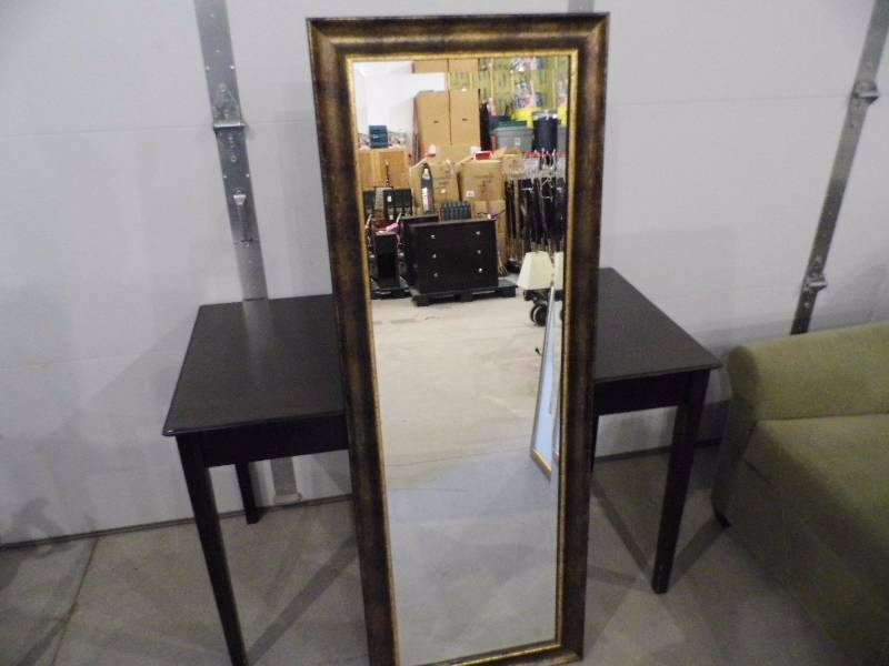Long Gold & Black Rectangular Mirror