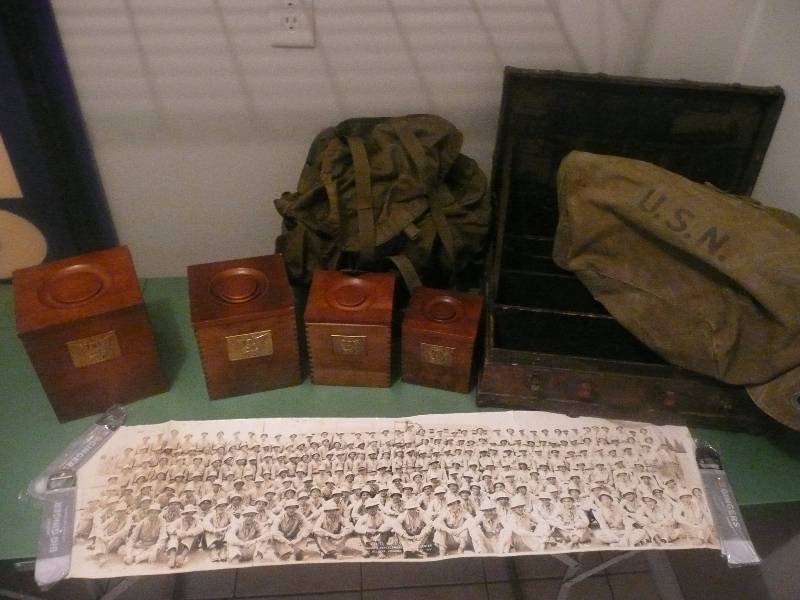 lot 8 image: MILITARY- VINTAGE CASE, HAND MADE MILITARY BOXES, CO. D 4TH BATTALION PHOTO