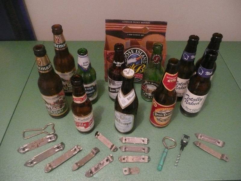 lot 29 image: BEER BOTTLE GROUP & Vintage Openers (SOME VINTAGE)