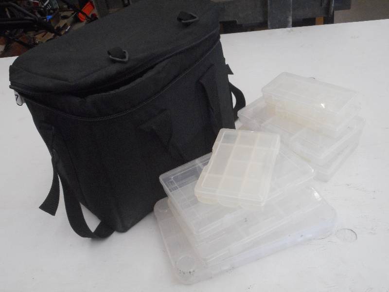 lot 47 image: Large Padded Tackle Bag Full Of Pla...