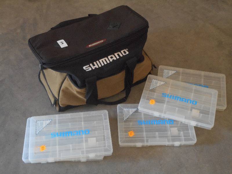 lot 49 image: Shimano Deluxe Soft-Sided Tackle Ba...