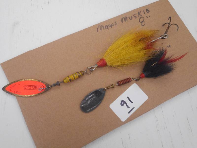 lot 91 image: (1) Mepps Muskie 8 & (1) 4 Spinne...