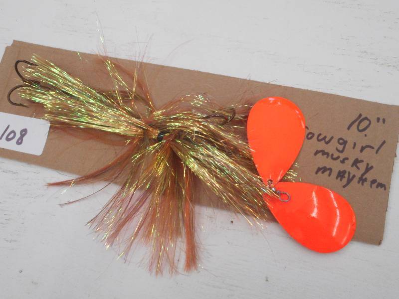 lot 108 image: (1) 10 Cowgirl Muskie Mayhem Lure ...