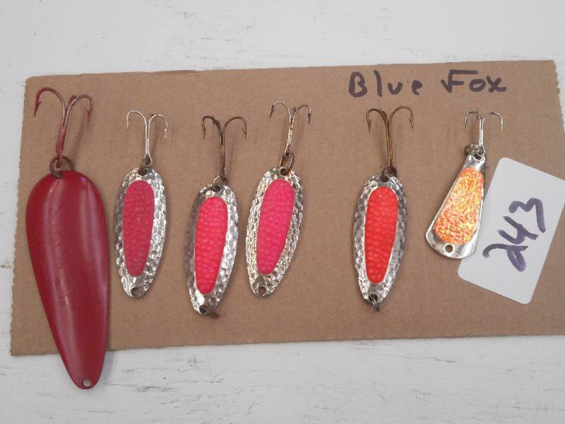 lot 243 image: (6) Blue Fox Spoon Lures ...