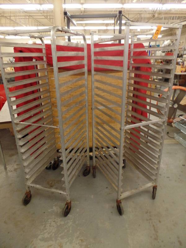 lot 531 image: Full Size Mobile Sheet Pan Racks