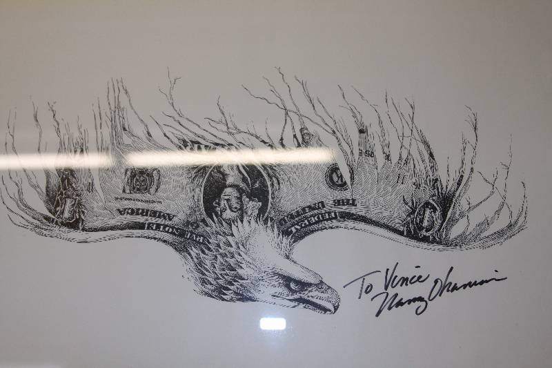 lot 53 image: Framed & Signed Nancy Ohanian Pen & Ink