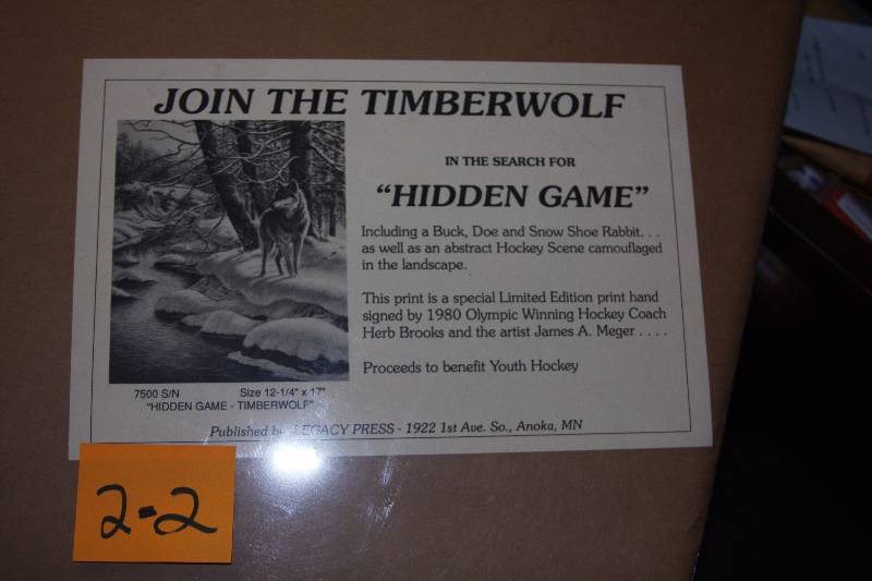 lot 2-2 image: Coach Herb Brooks Signed Hidden Game - Timberwolf