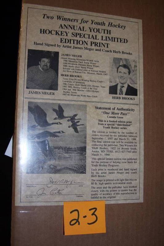 lot 2-3 image: Coach Herb Brooks Signed One More Pass - Canada Geese