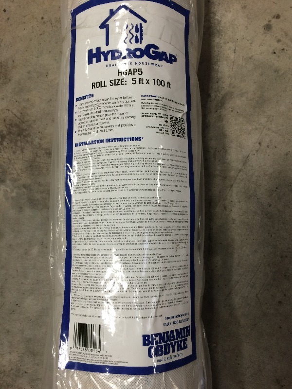 HydroGap Drainable Housewrap  5 x 100  NEW