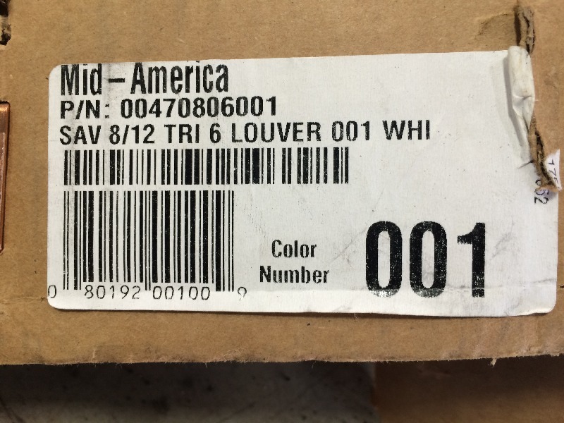 Mid America  Gable Louver Vent  ( White )  812 pitch NEW  view all pictures for more details   same as Lot #107
