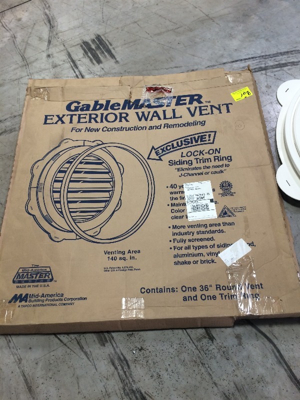 Mid America  36 Round  Louver Vent  ( White ) NEW  view all pictures for more details