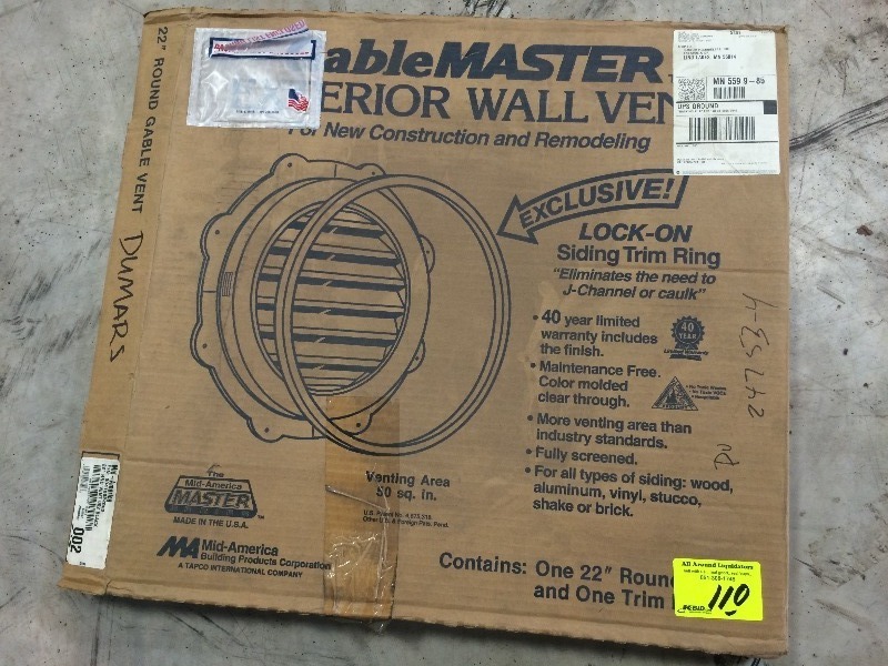 Mid America  22 Round Gable Vent ( Black ) NEW  view all pictures for more details