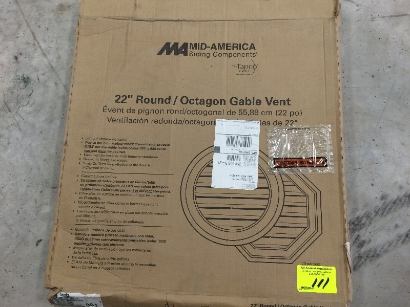Mid America  22 Round Gable Vent ( White ) NEW  view all pictures for more details