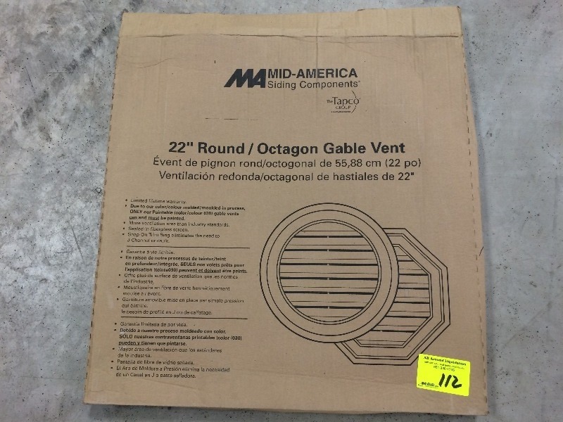 Mid America  22 Round Gable Vent ( White ) NEW  view all pictures for more details