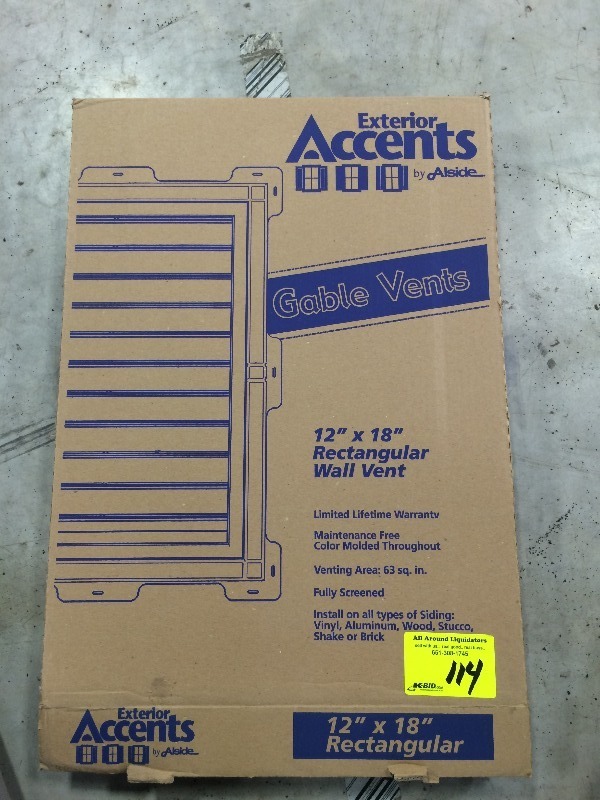 Mid America  Vinyl 12 x 18 Rectangular Wall Vent NEW  view all pictures for more details