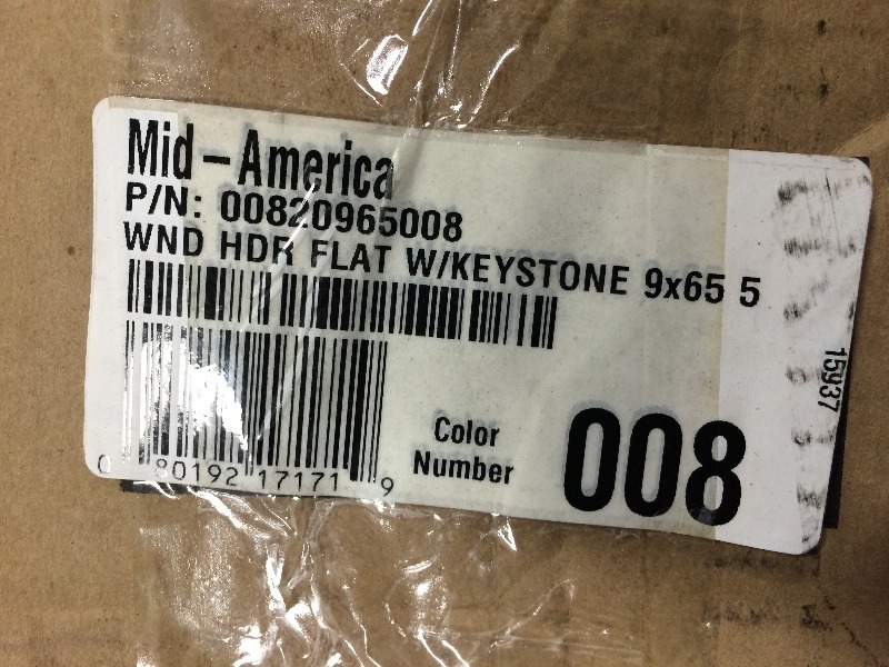 Mid-America Window Header WKeystone  9 x 65  view all pictures for more details   same as Lot #118