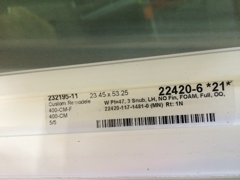 Casement Window  23.45 x 53.25   Previously Installed   view all pictures for more details