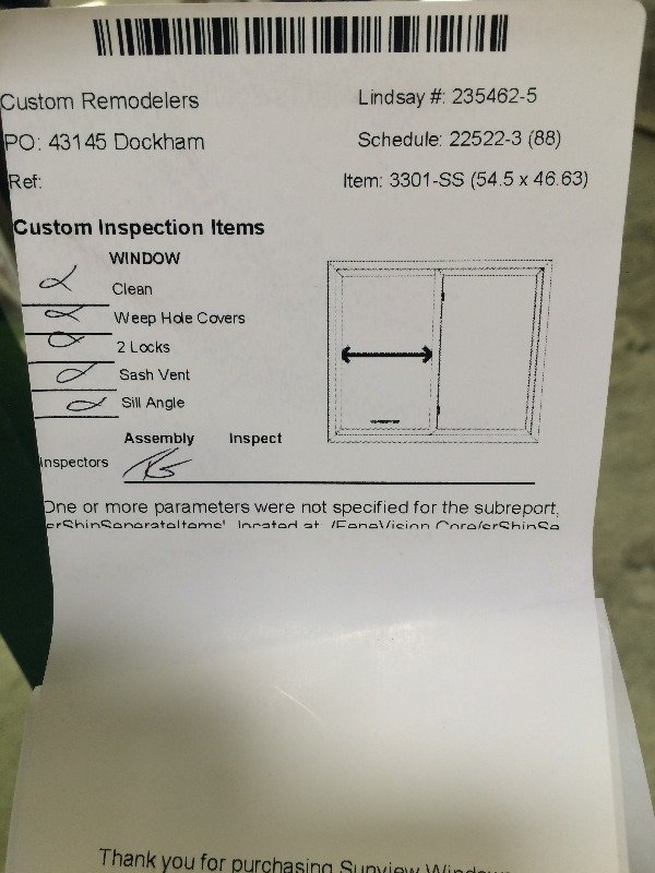 Single Slider Window 54.5 x 46.3    Previously Installed   view all pictures for more details   lot of 2
