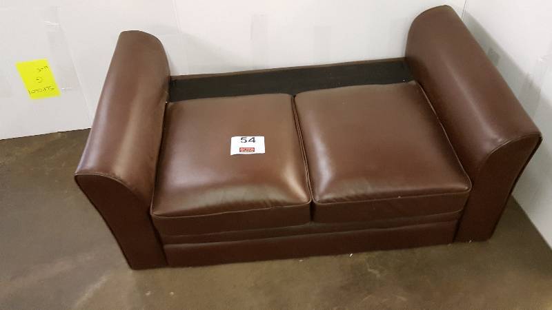 Brown  Faux Leather Loveseat