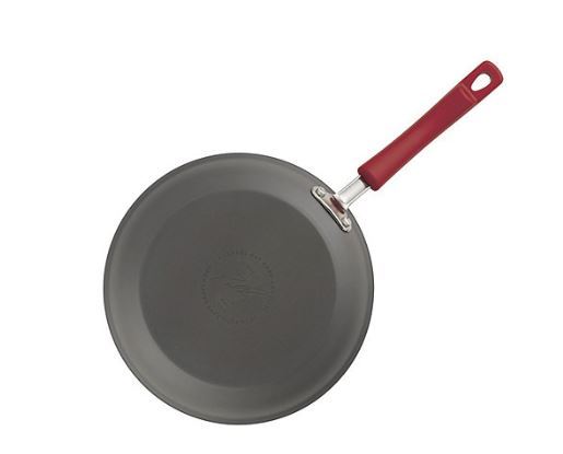 Rachael Ray Hard-Anodized Nonstick 12-12-Inch Skillet Gray with Red Handle