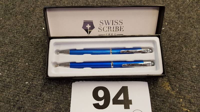 Swiss Scribe 1884 Stylus Pen and Mechanical Pencil Set Gift Box - Blue