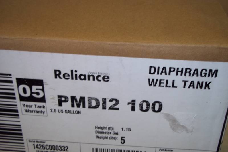 lot 44 image: New 2 gal Diaphragm Well Tank
