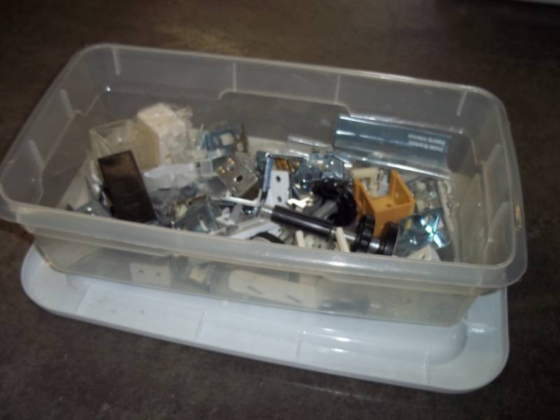 lot 247 image: Plastic Storage tote with supplies