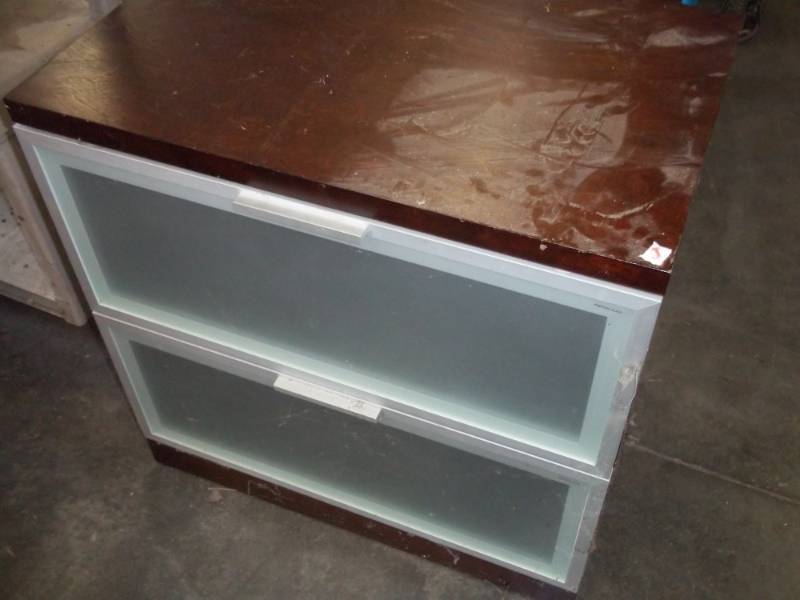 lot 263 image: File Cabinet with glass drawers