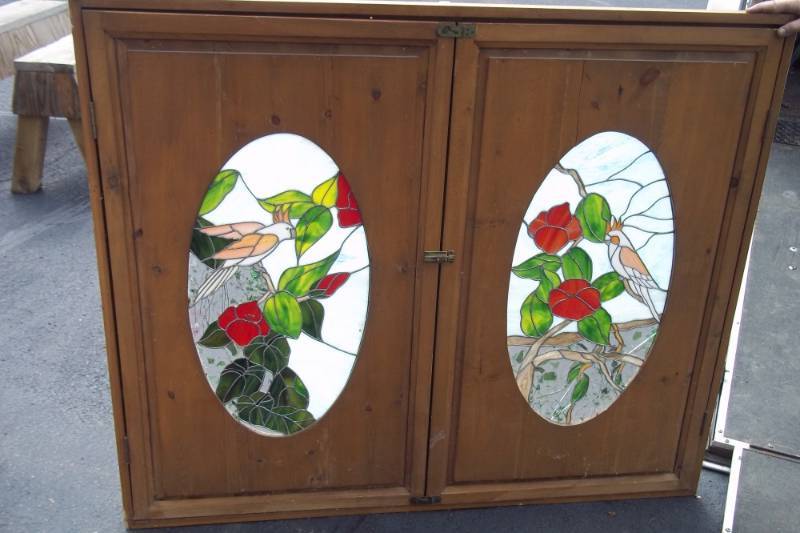 lot 322 image: Stained Glass door front  44x52