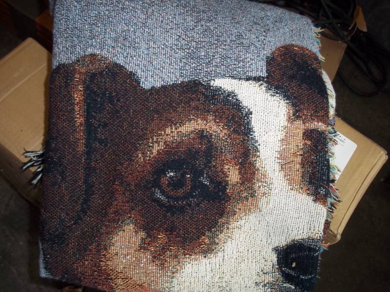 lot 349 image: Lap Blanket with dog print