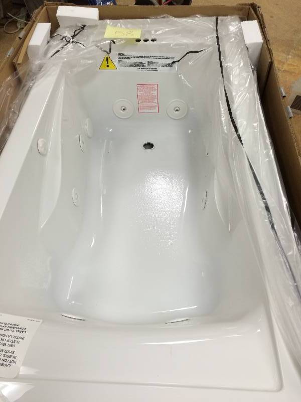 American Standard EverClean 5 ft. Integral Apron Left Drain Whirlpool Tub in White