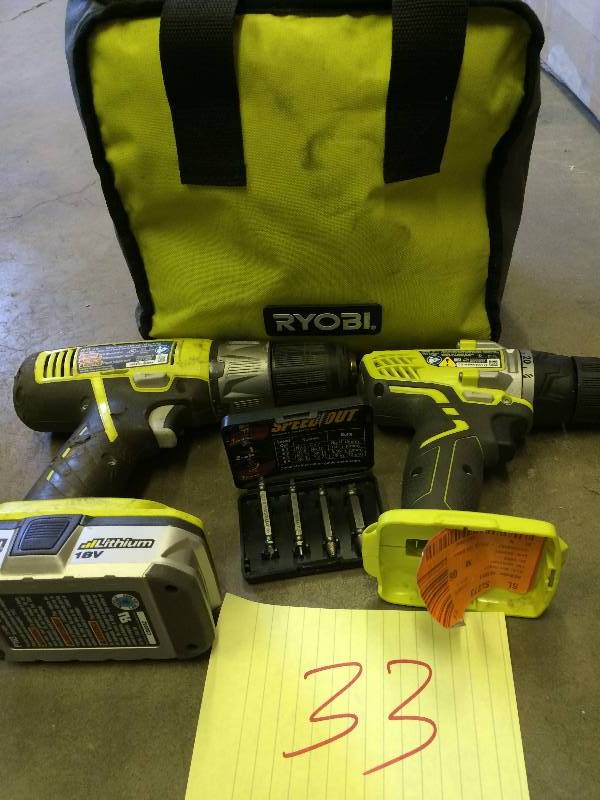 Set of Ryobi  cordless tools in good working condition
