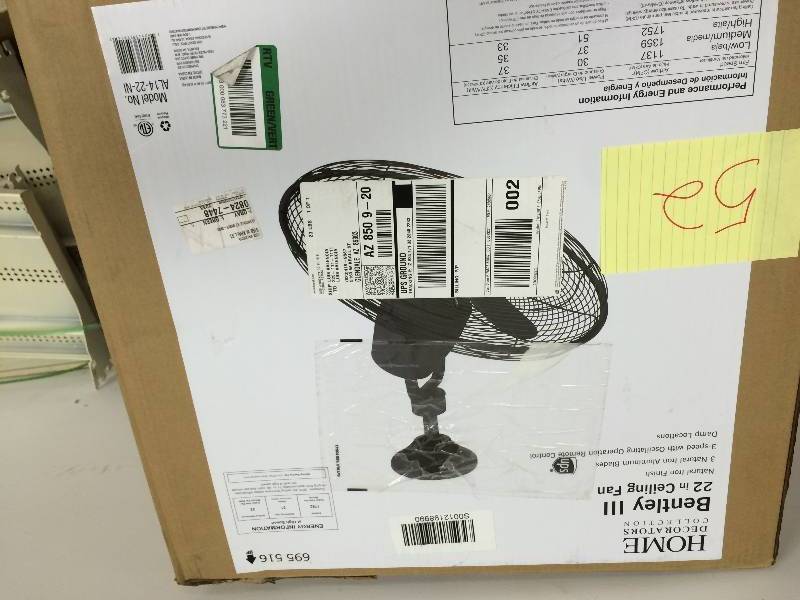 Bentley III 22 in. Oscillating Natural Iron Ceiling Fan