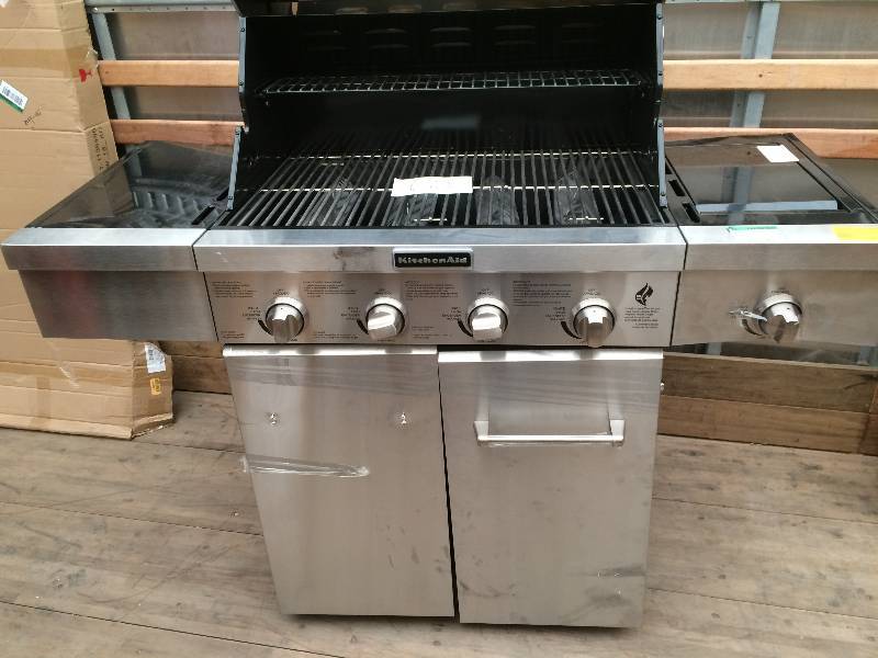 Kitchen Aid 4 Burners gas Grill Model it has some dents review pictures