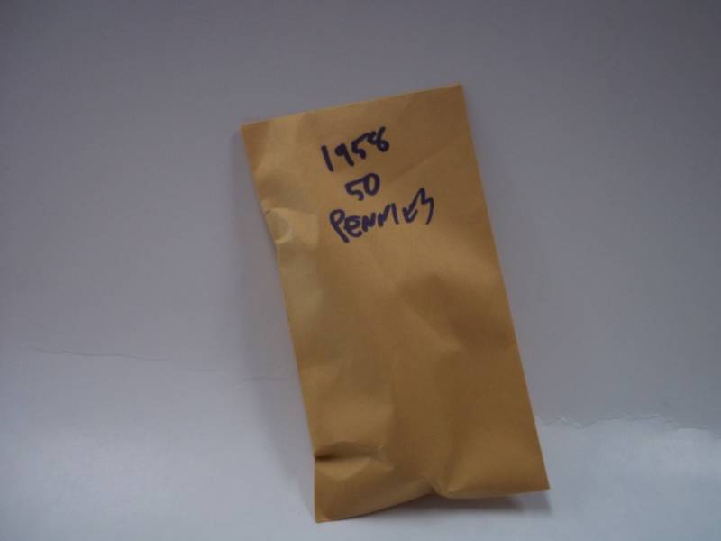 50 1958 Pennies