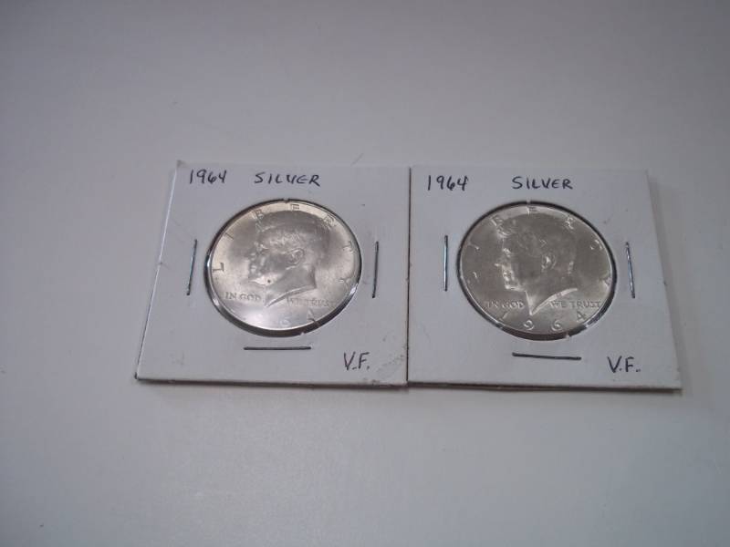 2 1964 Silver Half Dollars