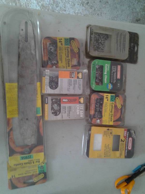 Chain Saw Chains, 12 & 14 New & Used, Chain Saw Bar