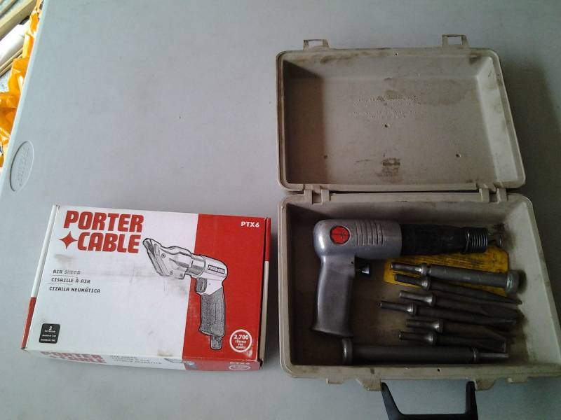 Porter Cable Air Nibbler (New In box), Craftsman Air HammerChisel & Chisels