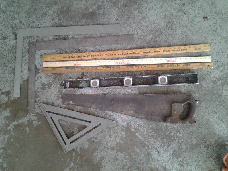 Squares, Combination Squares, Level, Yard Stick, Wood Hand Saw