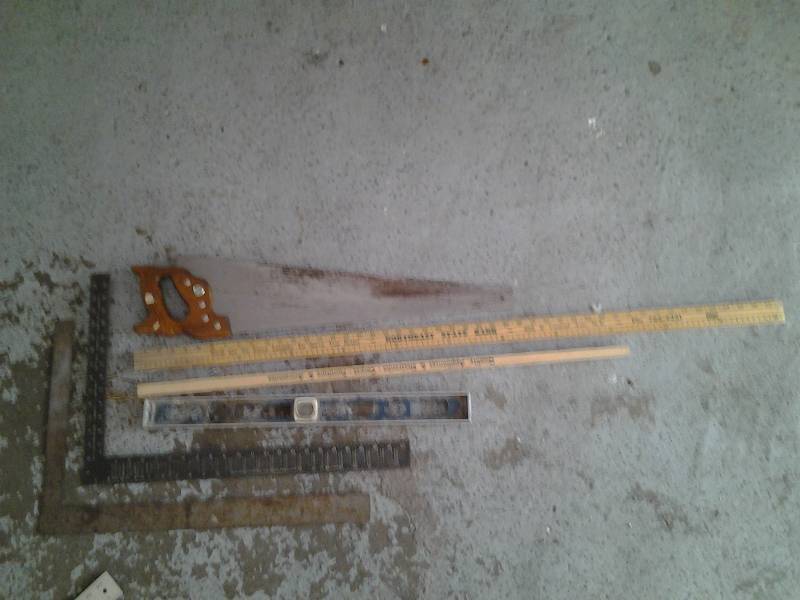 Square, Levels, Yard Stick, Hand Saw