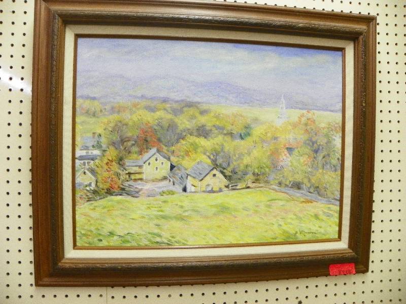 J. Marvin oil on canvas, nice frame, 25x31