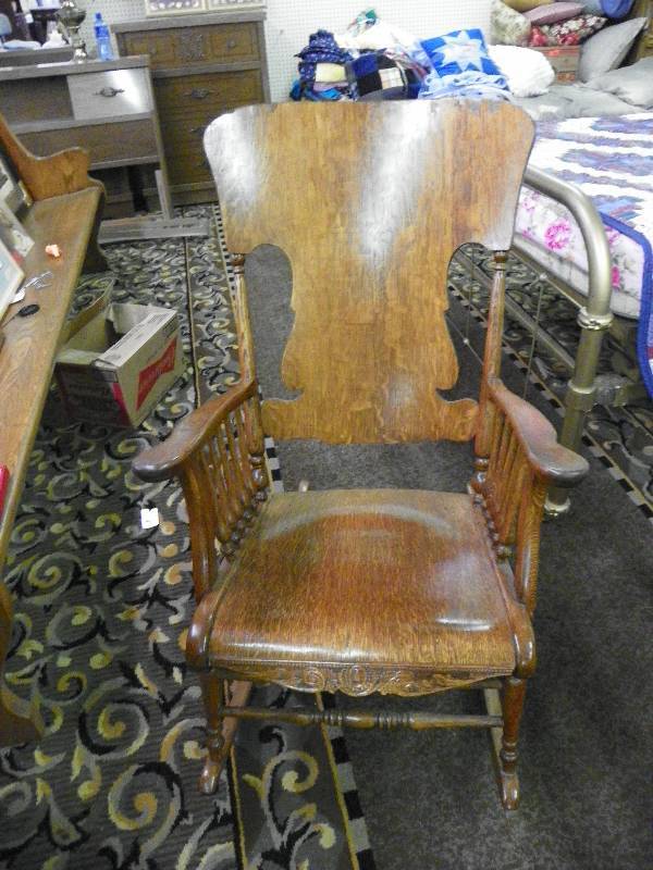 Wood rocking chair, some repair has been made, nice details
