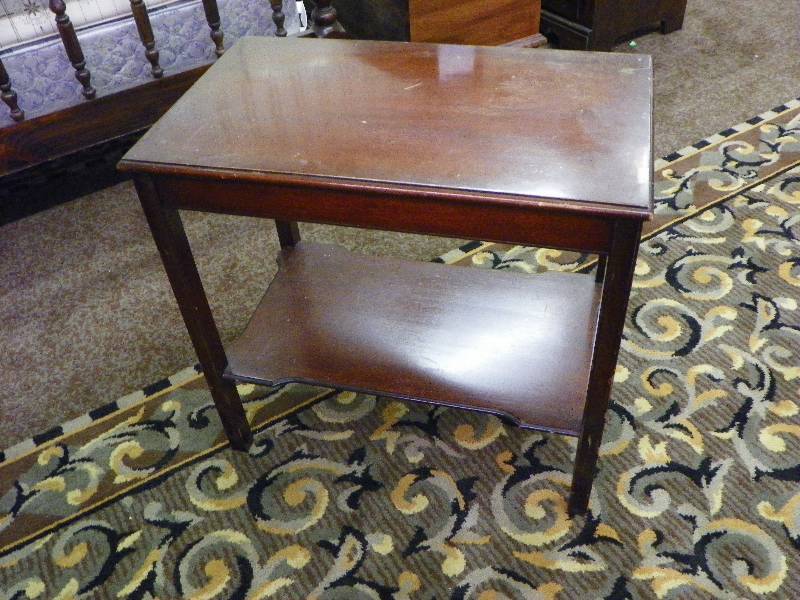 Two tier end table, wood, 23 x 16, 18 high
