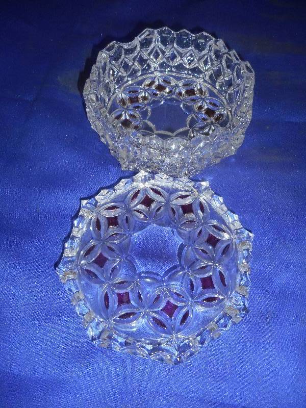 RED CUT CRYSTAL DISH