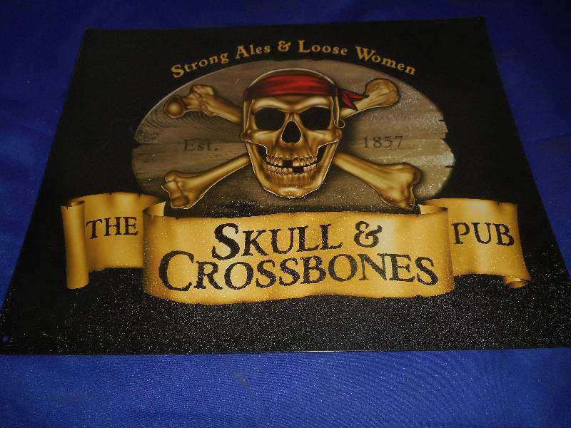 COLLECTIBLE SKULL AND CROSS BONES SIGN