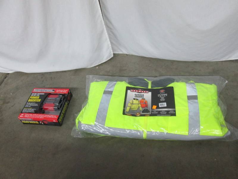 Radwear Bomber Jacket and Chicago Electric Power Inverter