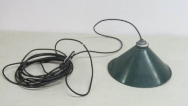 lot 18 image: Vintage Green Hanging Shop Light
