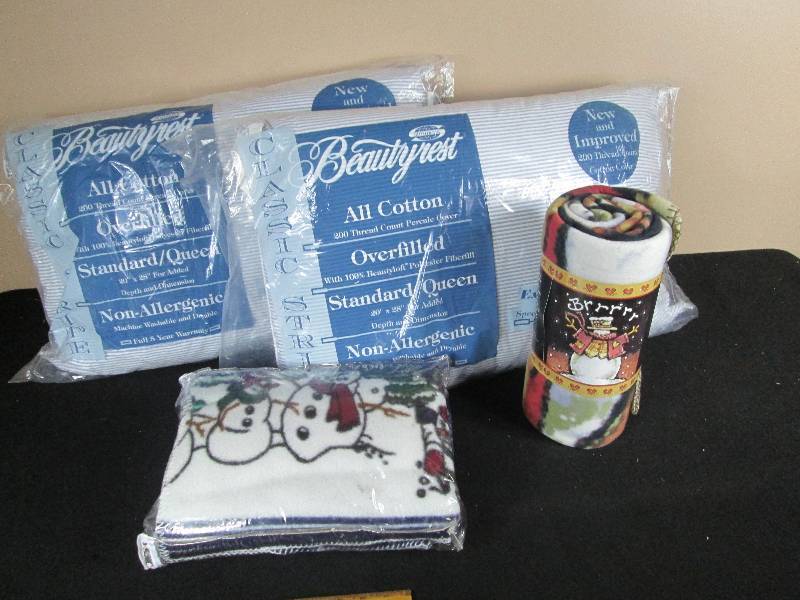 lot 65 image: Pillows & Fleece Throws