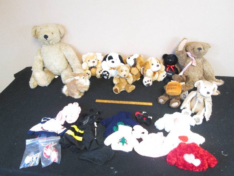 lot 87 image: Assortment of Stuffed Animals & Clothes